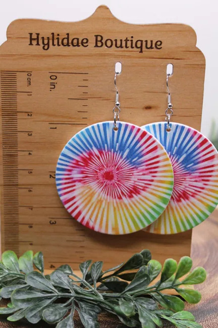 Tie Dye Swirl || Dangle Earrings || Hypoallergenic