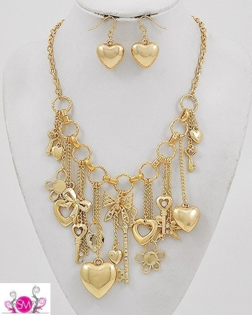 Goldtone Multi Charm Style