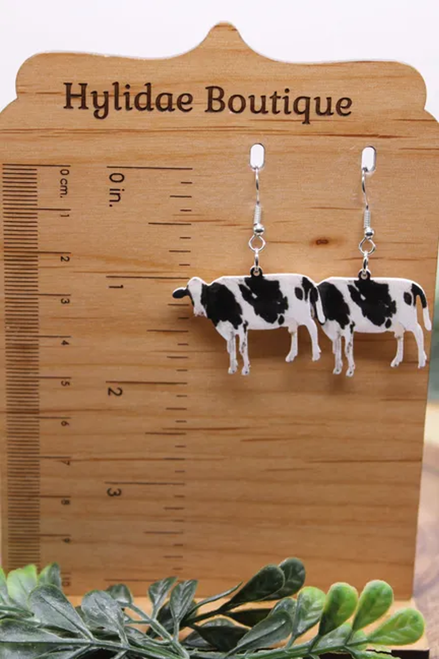 Cows || Dangle Earrings || Hypoallergenic