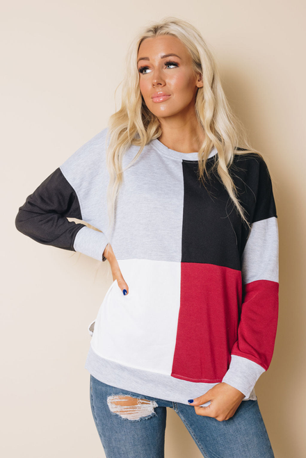 No Pressure Color Block Pullover