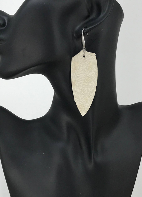 Hair On Pattern Leather Earrings 