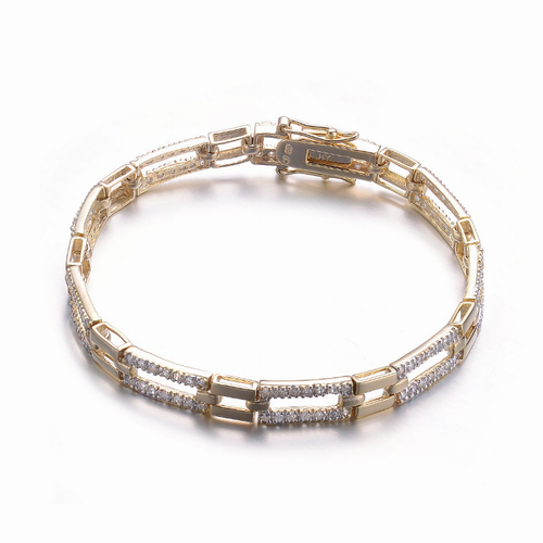 Collette Z Two Tone Sterling Silver Cubic Zirconia Bracelet