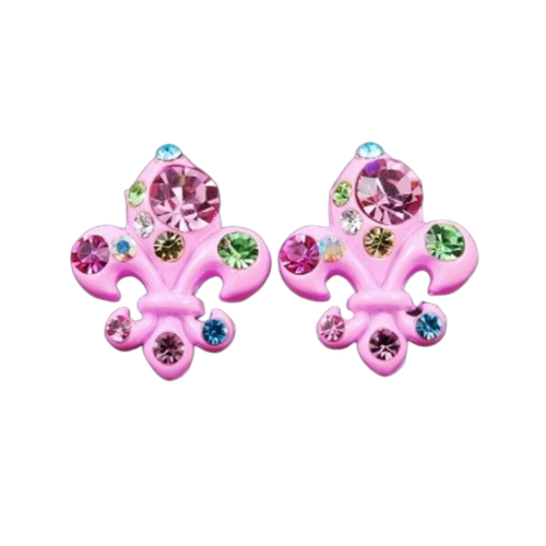 Studded Fleur De Lis Earrings