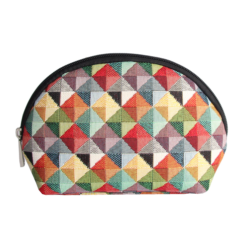 Multicolor Triangle Cosmetic Make Up Bag