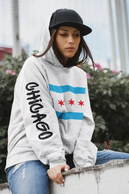 Chicago Flag Hoodie - Graffiti