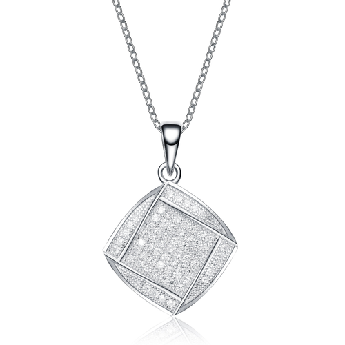 Collette Z Sterling Silver Pave Cubic Zirconia Pendant Necklace