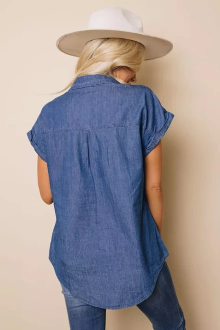 Rowena Buttoned Denim Shirt