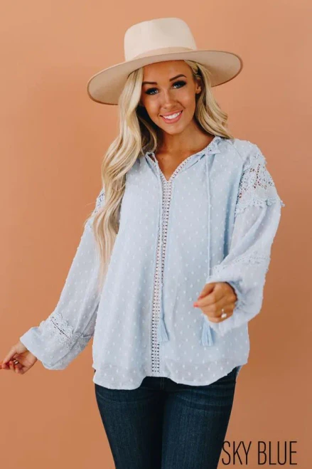 Drew Lace Balloon Sleeve Top