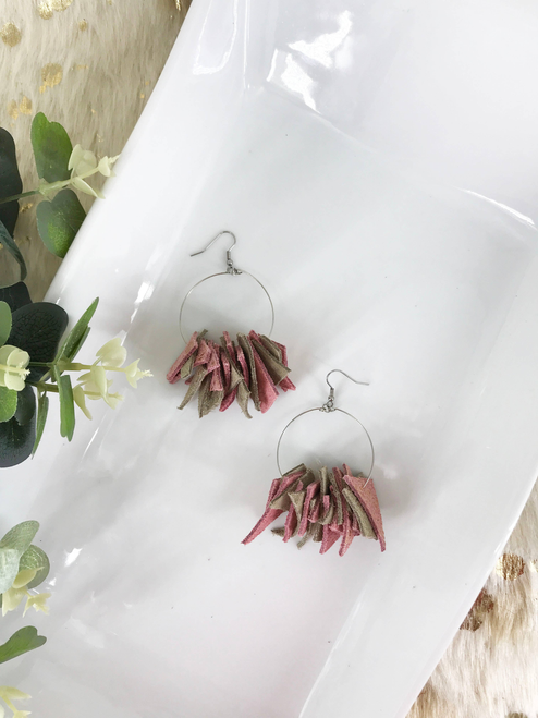 Genuine Leather Hoop Earrings 