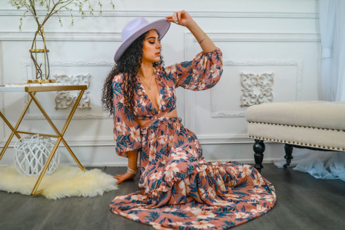 Garden Love Floral Cutout Long Maxi Dress