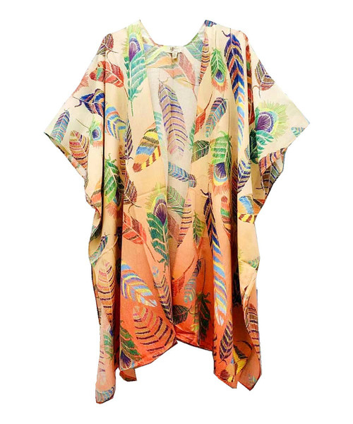 Multi Ombre Feather Kimono