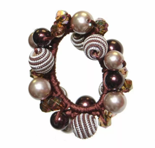 Beaded, Threaded Elastic Ponytail Holder