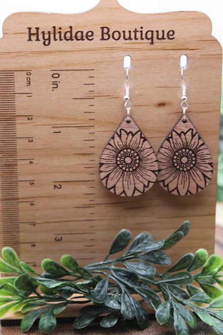 Sunflower Teardrop Dangle Earrings
