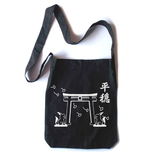 Tranquility Shrine Crossbody Tote Bag / Shopping Bag