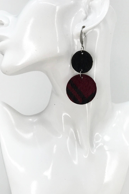 Hair On Leather Earrings 