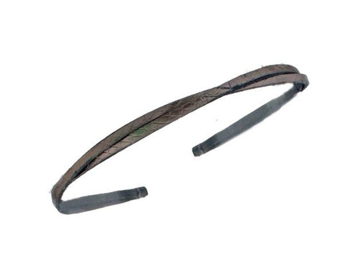 Twin Twisted Metallic Leather Headband (in Smoke and Pink)