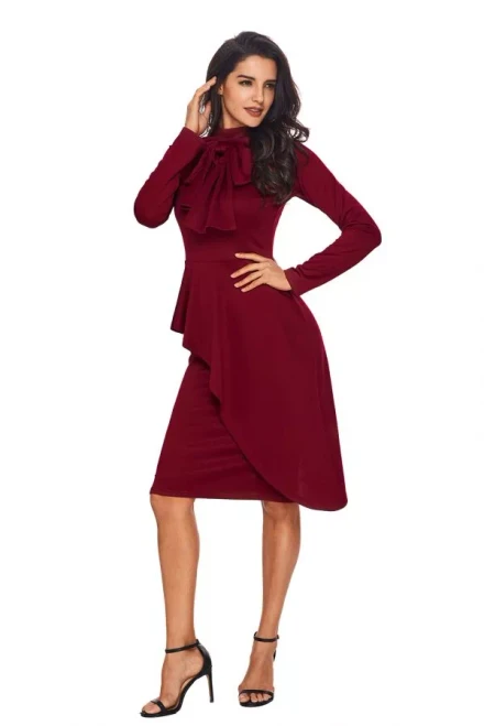 Bow Tie Peplum Style Dress