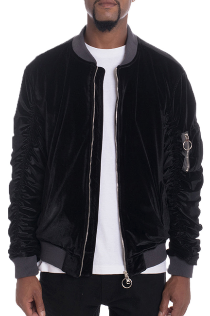Contrast Suede Bomber