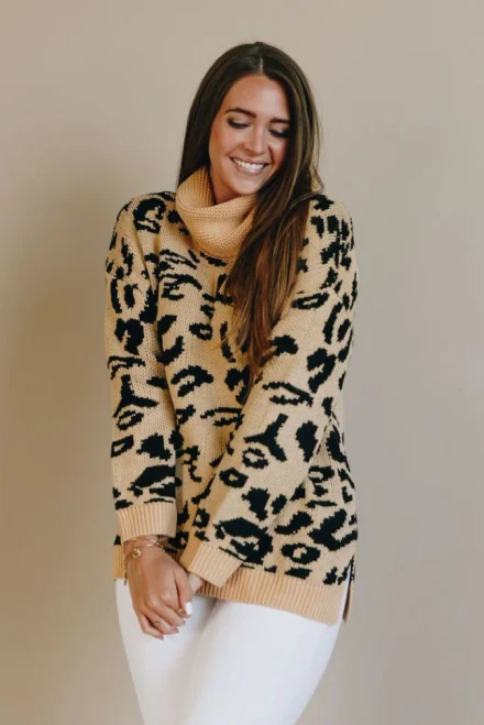 Cozy Cat Leopard Sweater