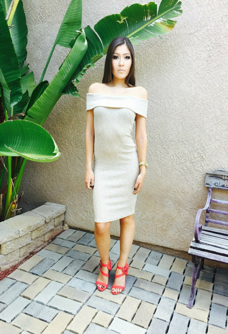 Off The Shoulder Classy and Sassy Midi Body-Con Dress