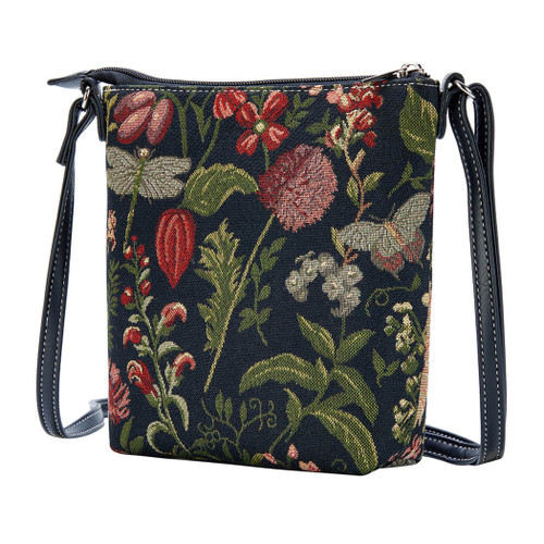 Morning Garden Black Sling Bag Purse Crossbody