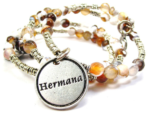 Hermana Microcrystalline Quartz Wrap Agate Stone Bracelet