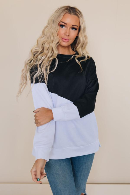 Winding Roads Color Block Sweatshirt