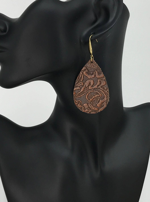 Embossed Leather Earrings 