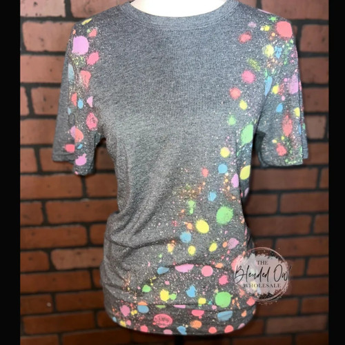 Rainbow Dots Bleached Blank Tee 