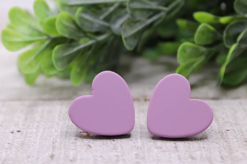 Purple Heart Stud Earrings