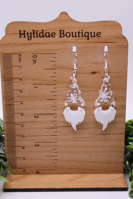 Snowflake Gnome || Drop Earrings