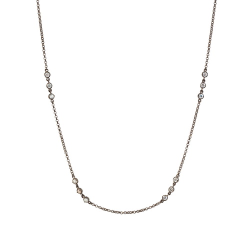 Collette Z Black Plated Sterling Silver Cubic Zirconia Accent Necklace
