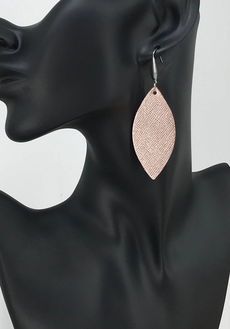 Weave Pattern Leather Earrings 