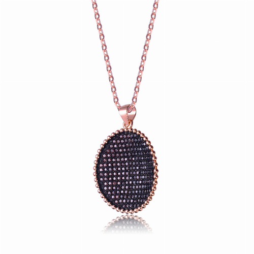 Collette Z Sterling Silver Coffee Cubic Zirconia Sparkle Pendant