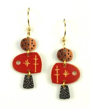 Three Part Red, Copper & Silver