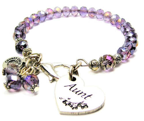Aunt Heart Splash Of Color Crystal Bracelet