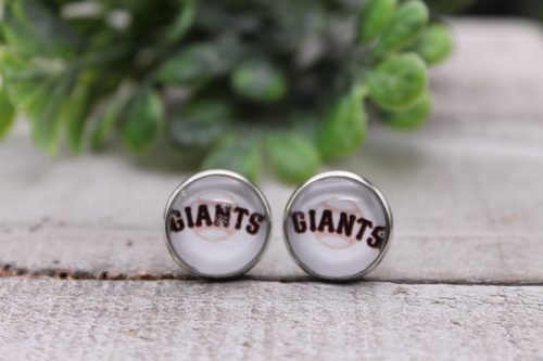 Giants Baseball || 12mm Glass Stud Earrings