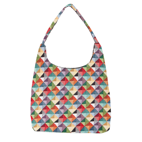 Multicolor Triangle Hobo Handbag Shoulder Bag