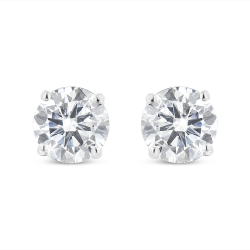.925 Sterling Silver 1/4 Cttw Miracle Set Princess-Cut Diamond Solitaire Stud Earrings (I-J Color, SI1-SI2 Clarity)