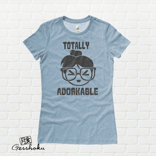 Totally Adorkable Girl with Glasses Ladies T-shirt