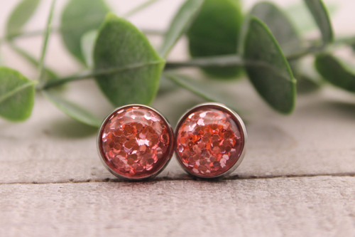 Confetti Dome Stud Earrings