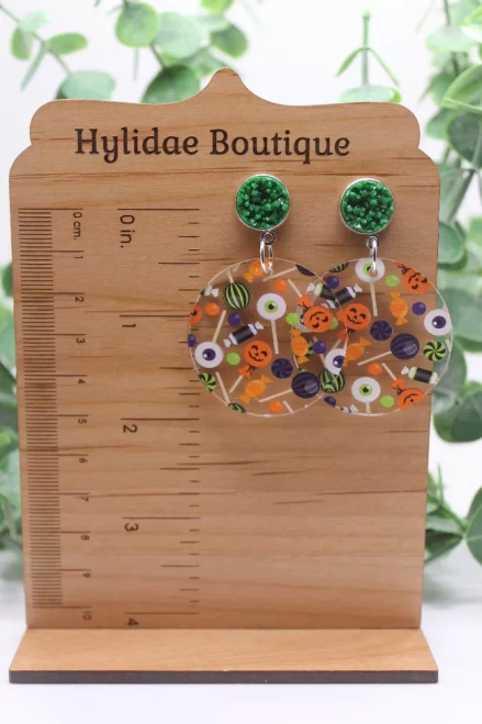 Halloween Circle Dangle Earrings