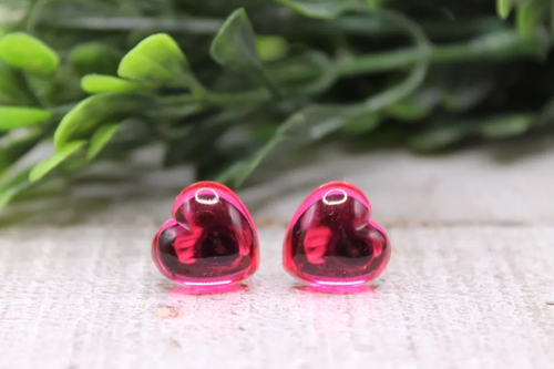Pink Bubble Jelly Heart Stud Earrings