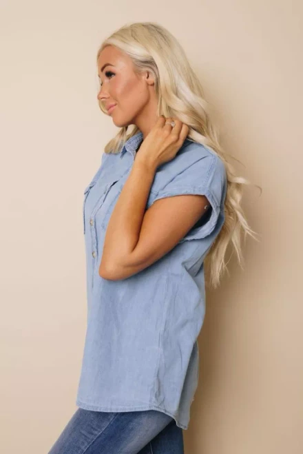 Rowena Buttoned Denim Shirt