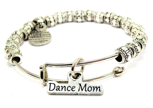 Dance Mom Metal Beaded Bangle Bracelet