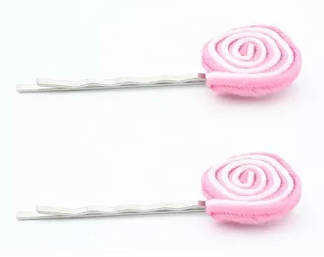 Multi-colored Swirl Bobby Pins (Pair)