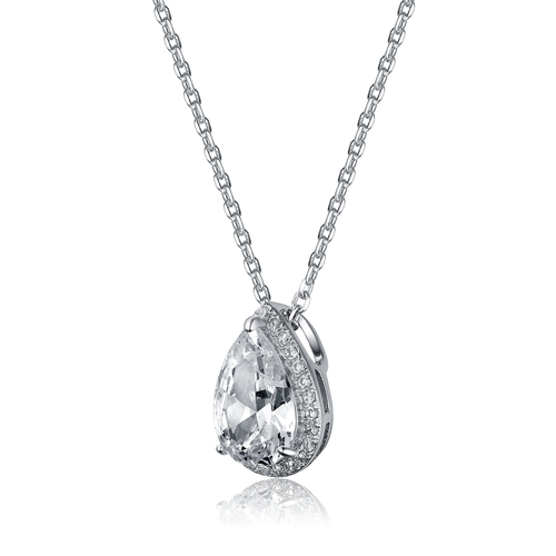 Collette Z Sterling Silver Cubic Zirconia Pear Necklace