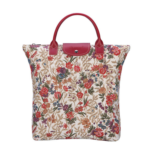 Flower Meadow Foldaway Grocery Bag