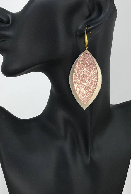 Gold Leather Earrings 