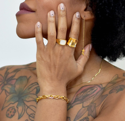 JORDYN GOLD SADDLE RING